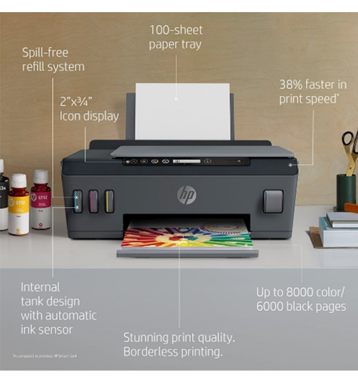 Printer HP Smart Ink Tank 525 AIO ( Print Scan Copy )